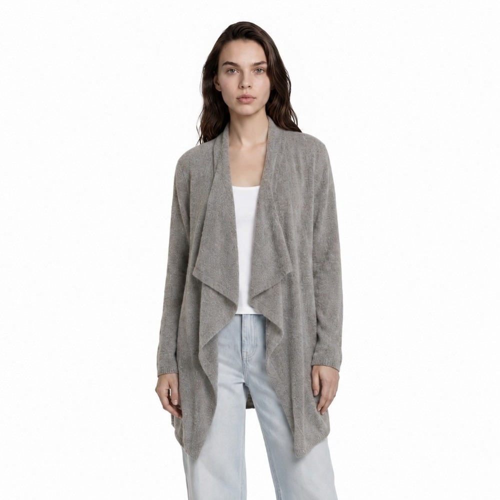 Barefoot Dreams Open Cardigan Sweater Top Women's Size S/M Gray Bamboo Draped